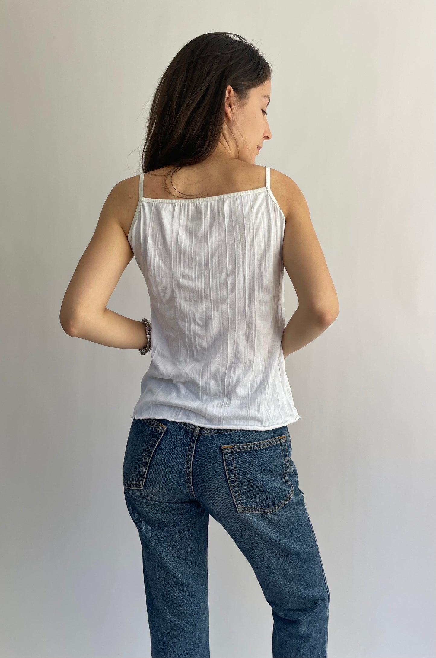 Vintage white coquette camisole lace top.