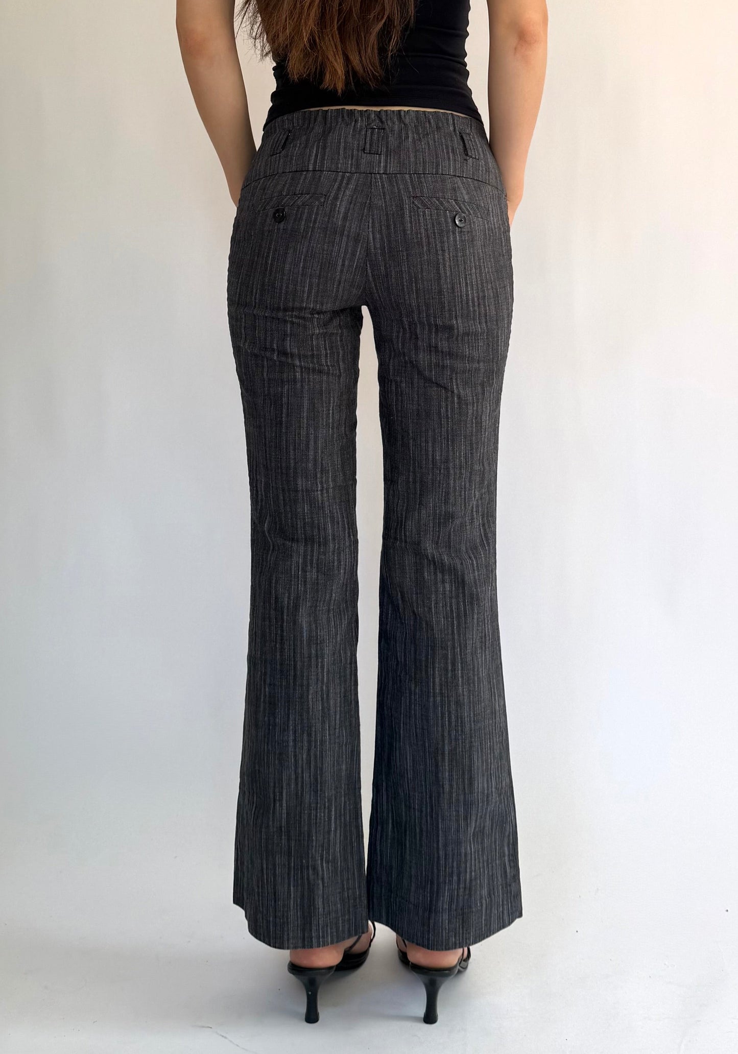 Y2K low rise flared office siren pants