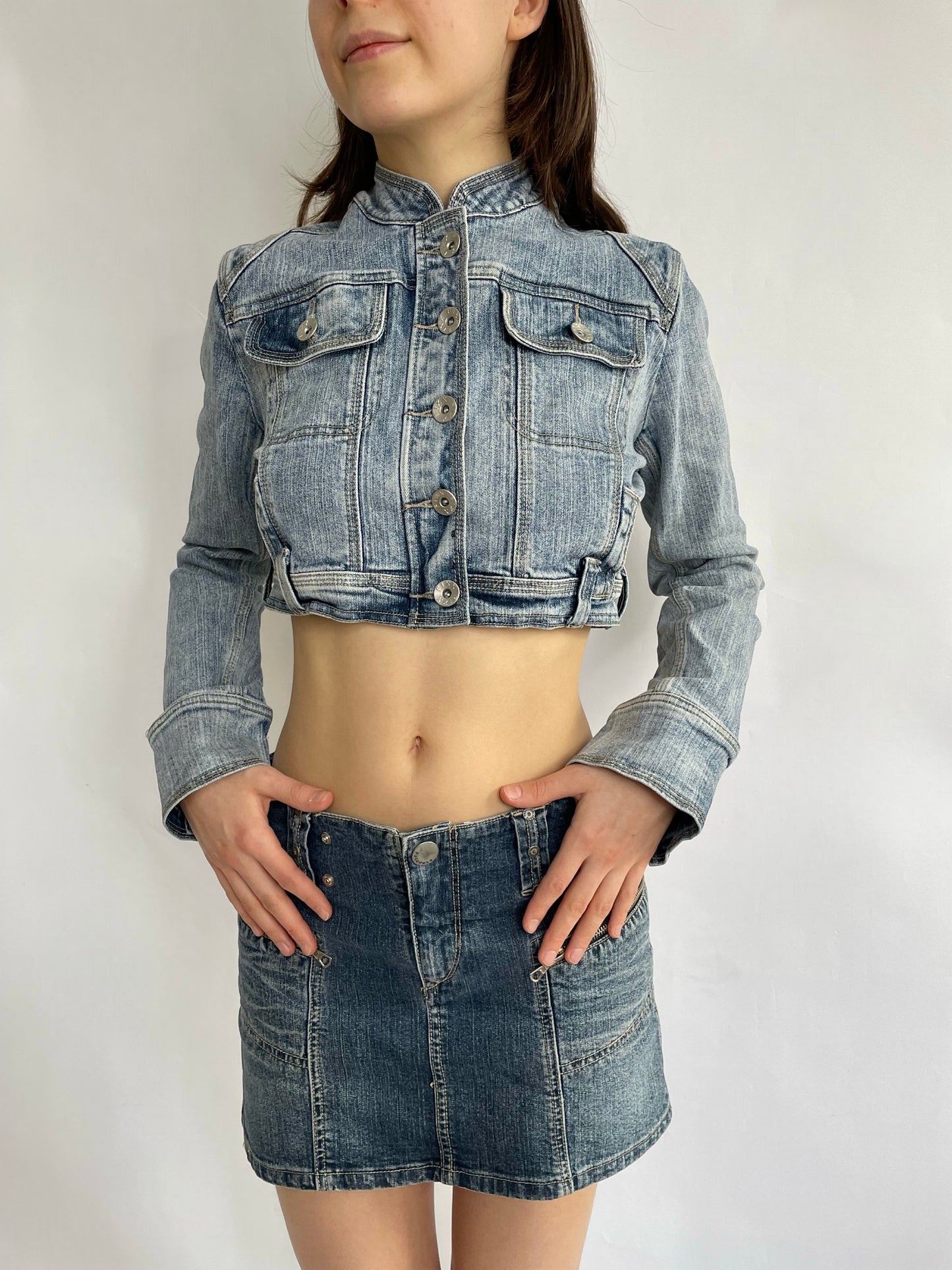 Early 2000s cropped denim jacket by FIXX