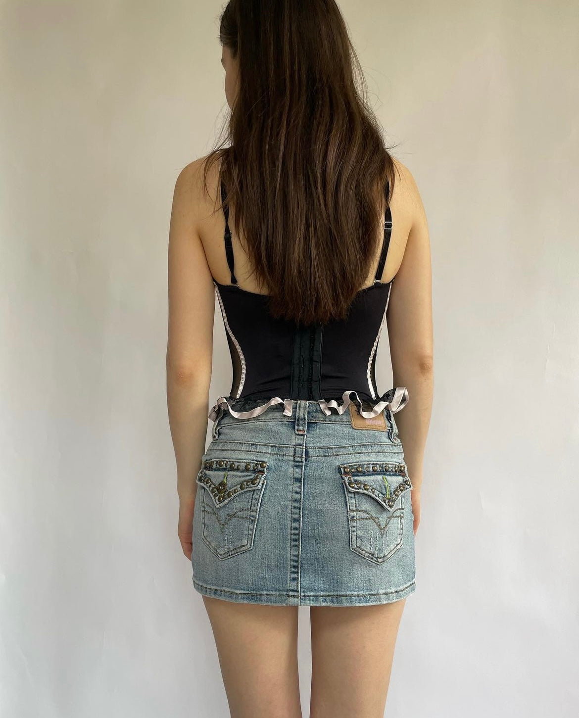 Y2K ruffle bustier top