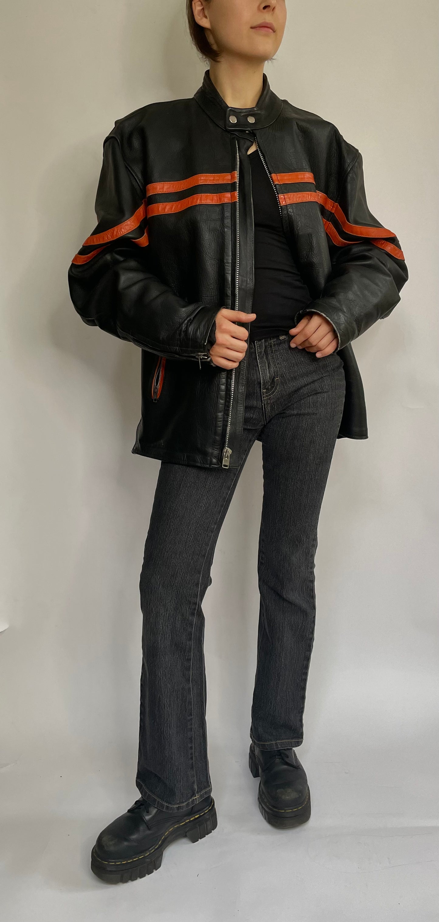 Vintage leather racer jacket