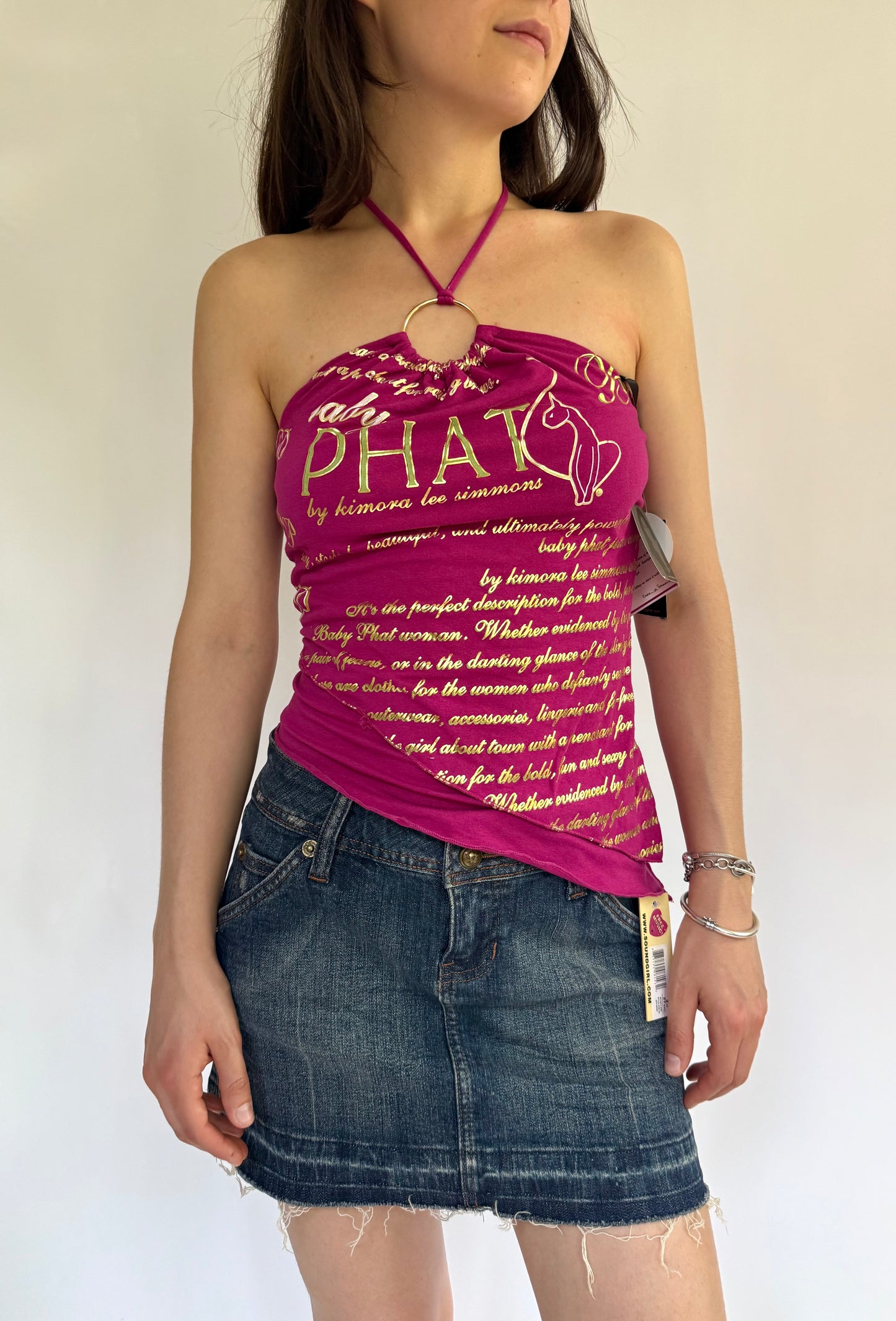 Y2K DEADSTOCK BABY PHAT ring halter top
