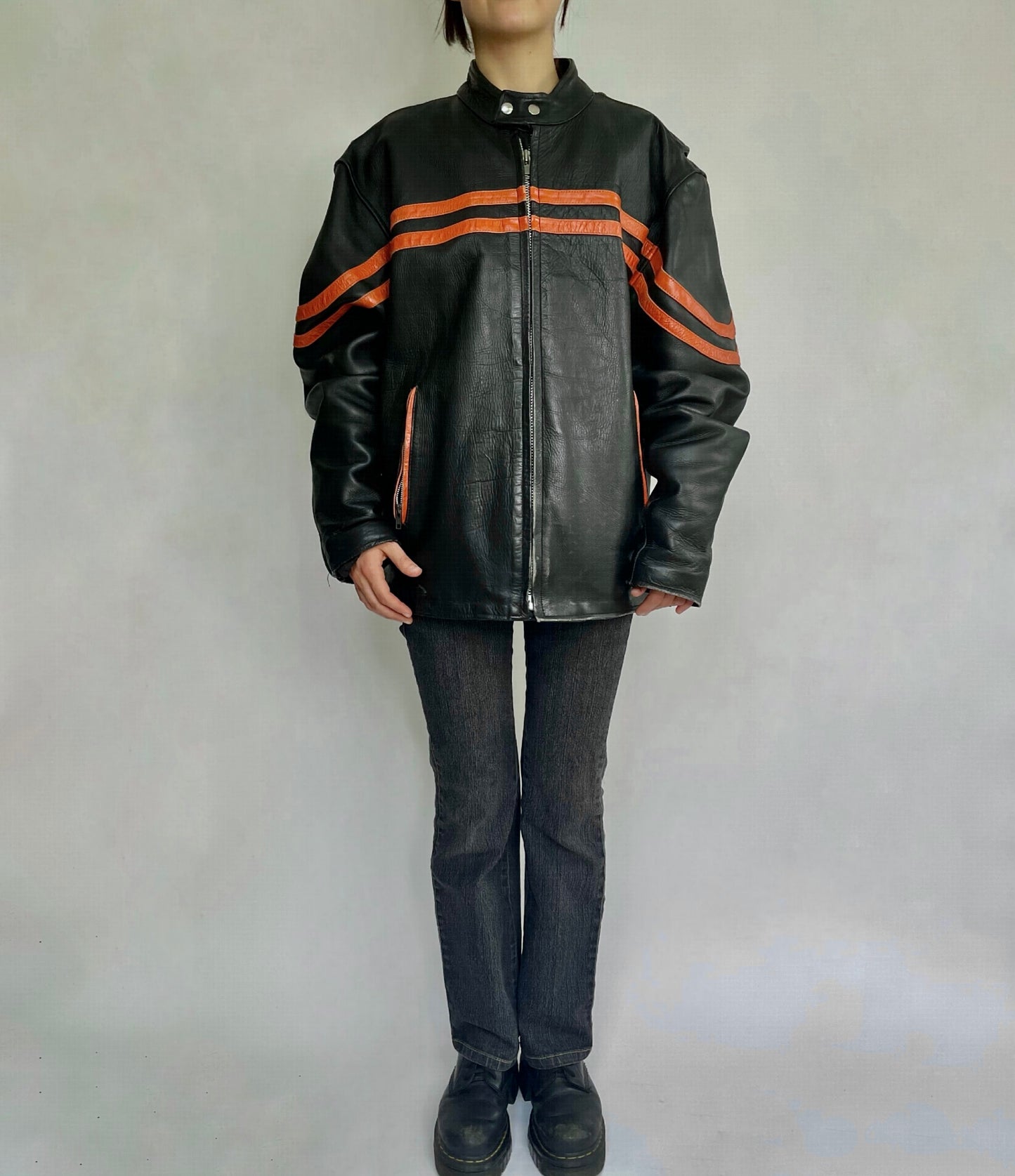 Vintage leather racer jacket
