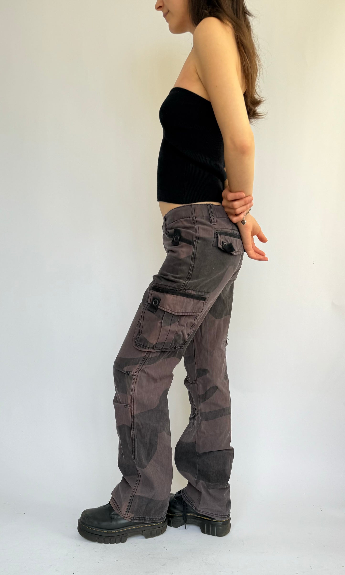 Y2K baggy straight leg cargo pants by NEVADA