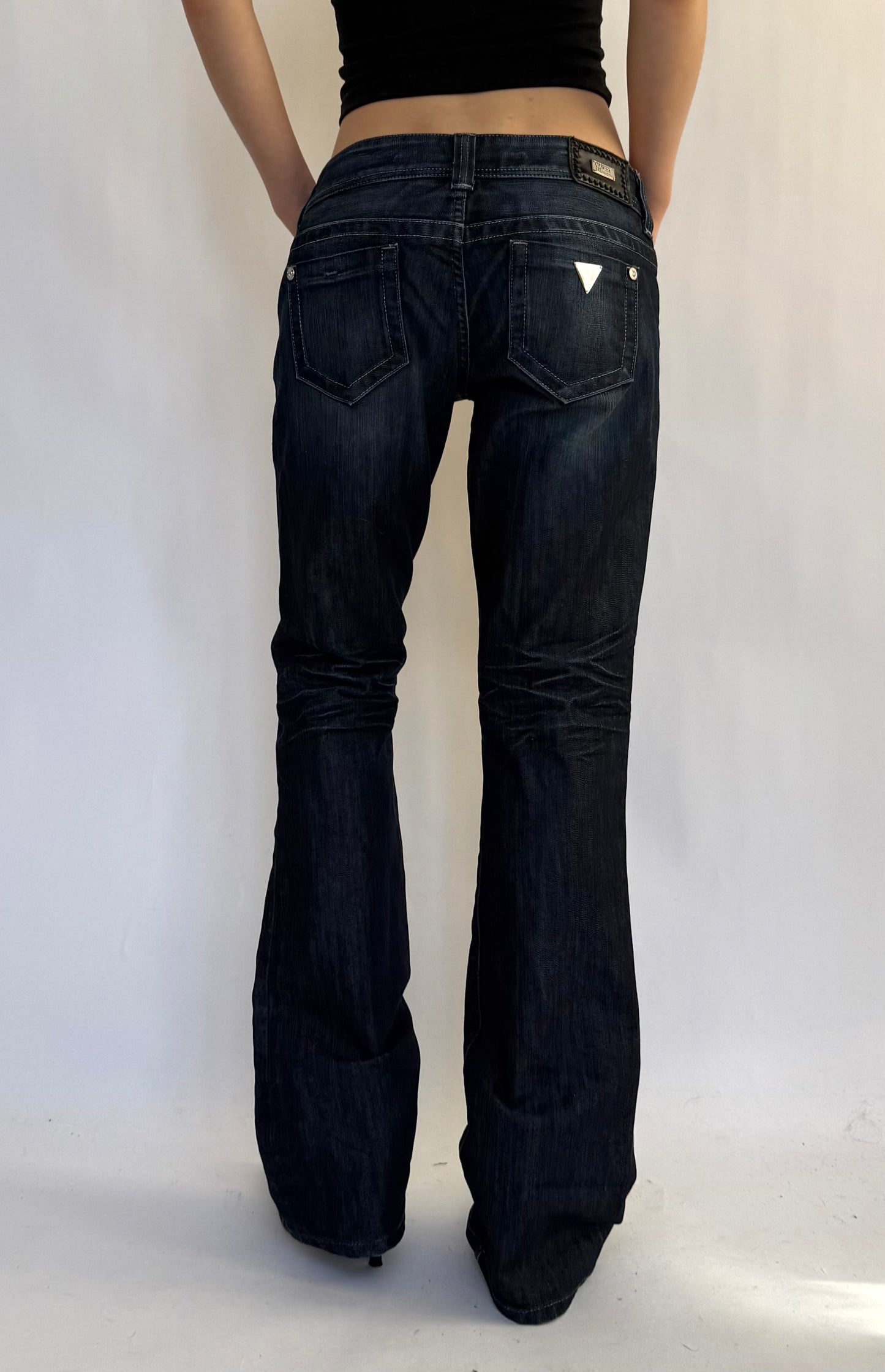 Y2K/2000s extra low rise flared jeans by GUESS