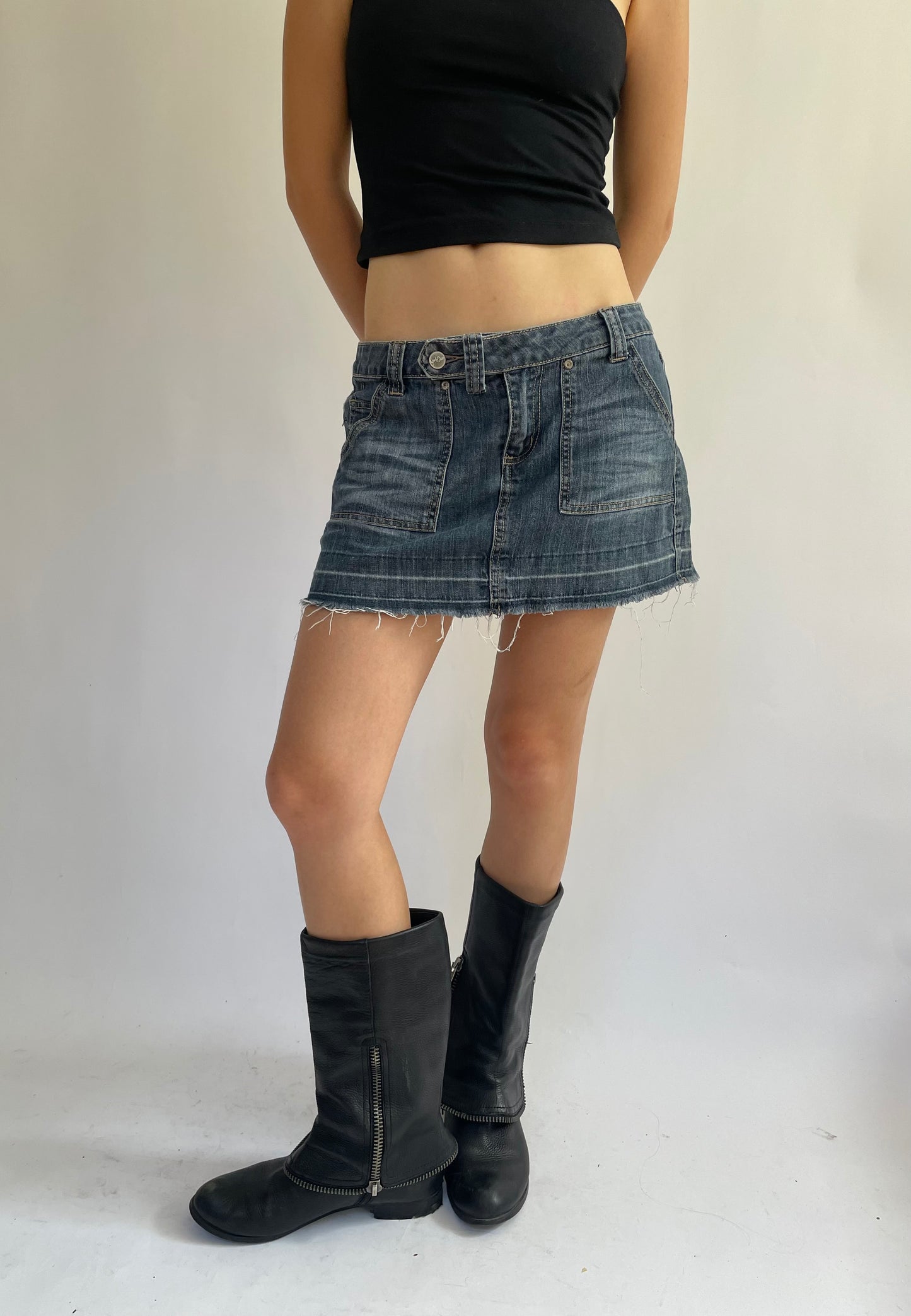 Y2K low rise mini skirt by YES MISS