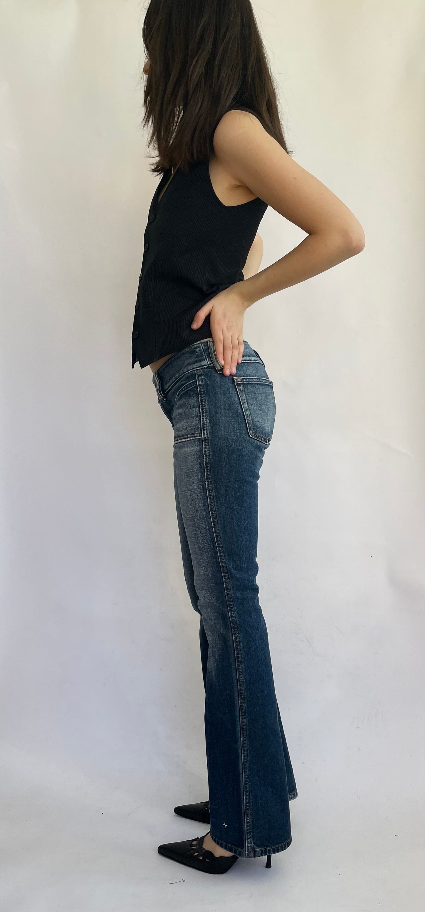 Y2K low rise jeans by DIESEL in dark blue