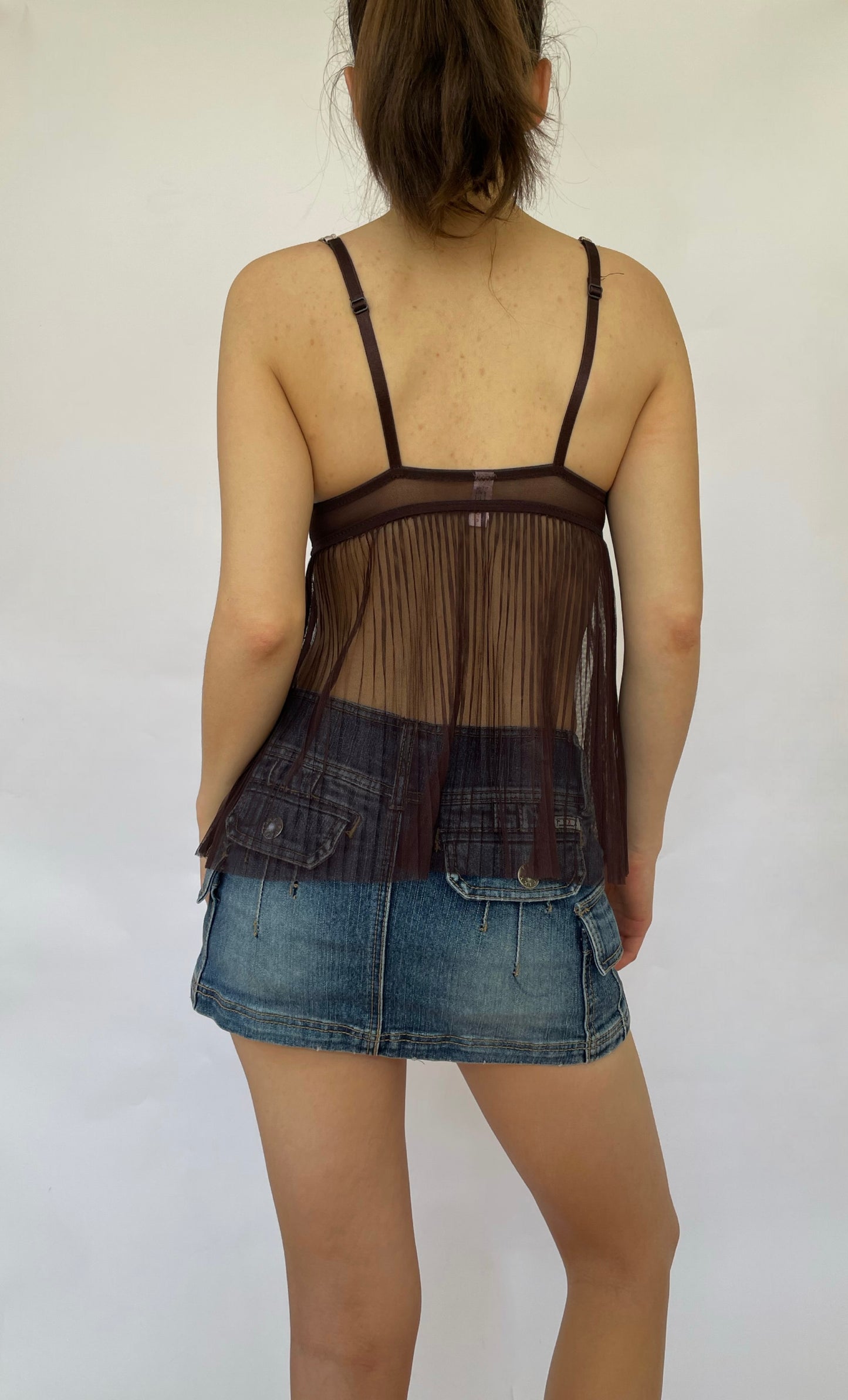 Y2K brown bustier top