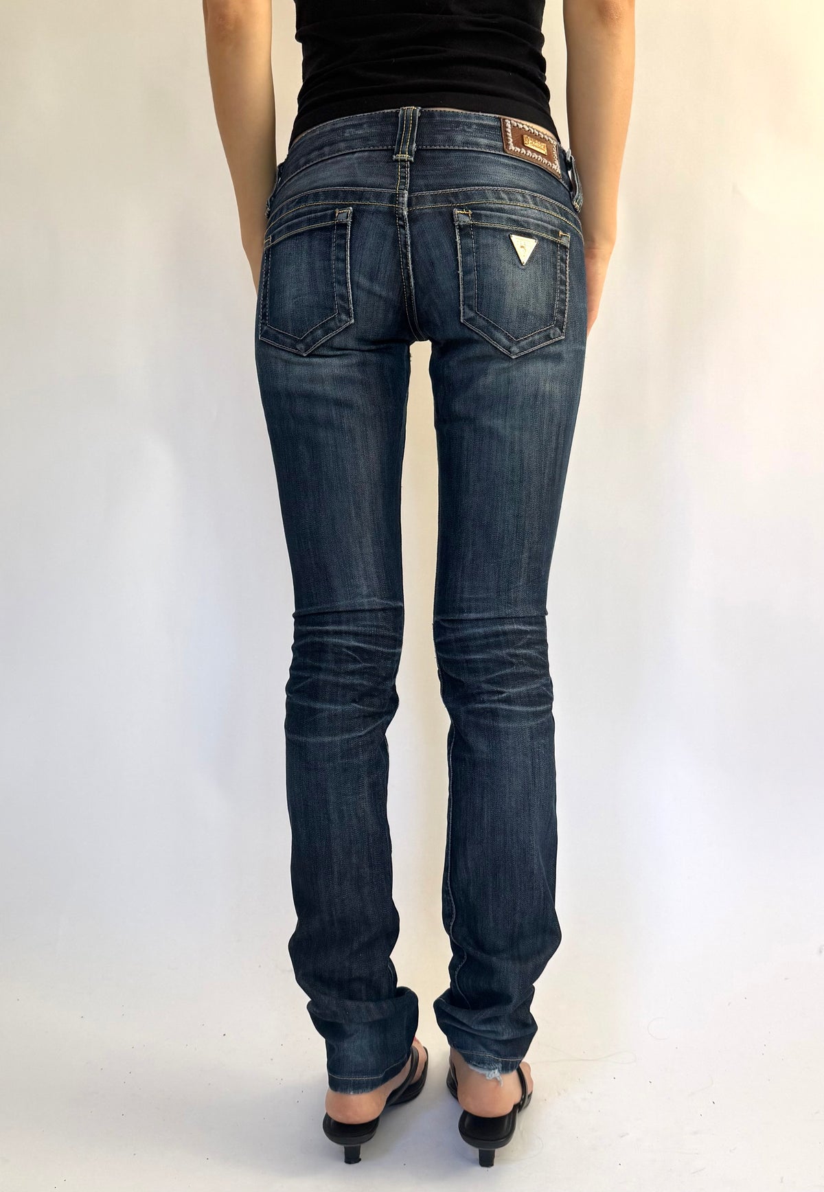 Y2K extra low rise dark skinny jeans by GUESS