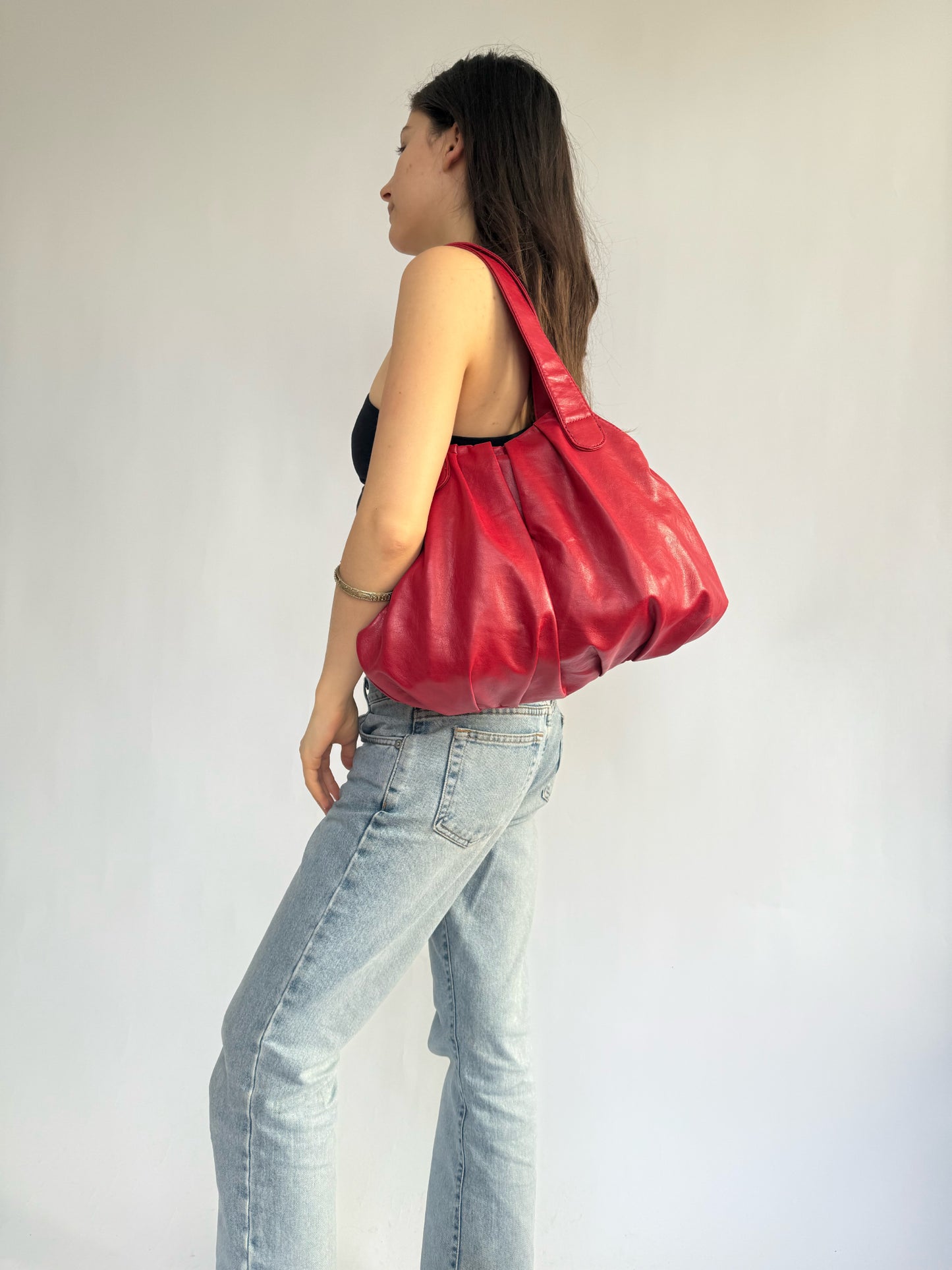Y2K faux leather slouchy bag