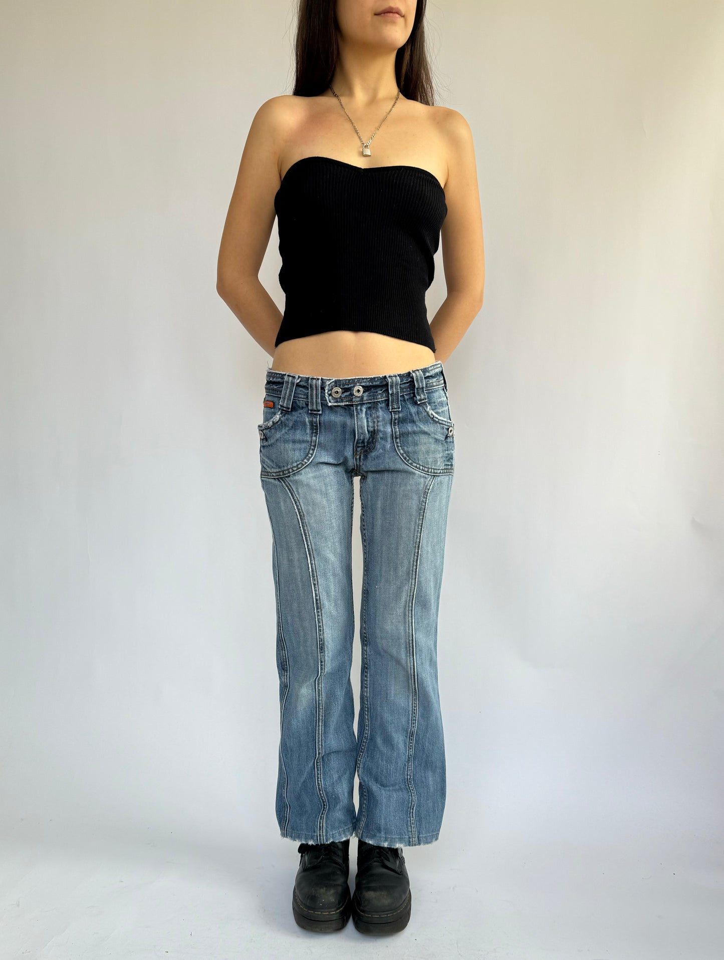 Y2K low rise jeans by pudding pants
