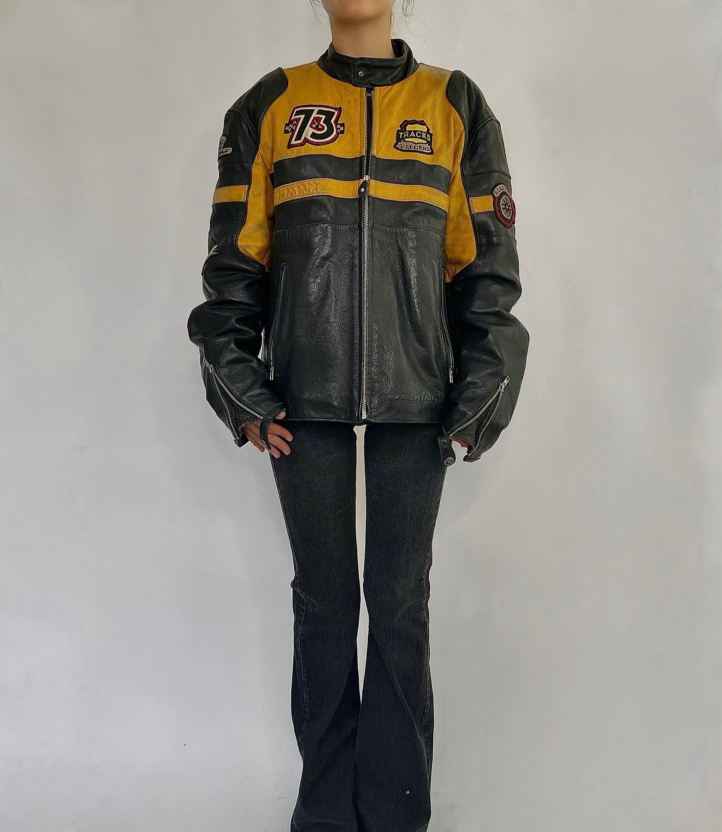 Rare vintage racer leather jacket