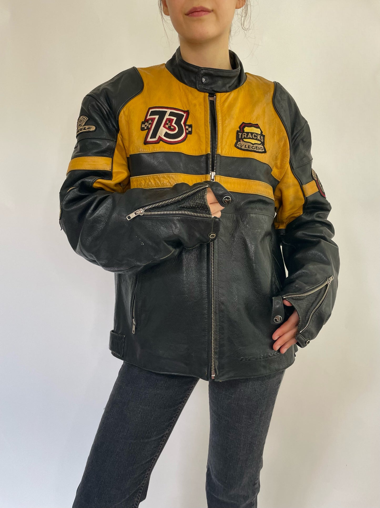 Rare vintage racer leather jacket