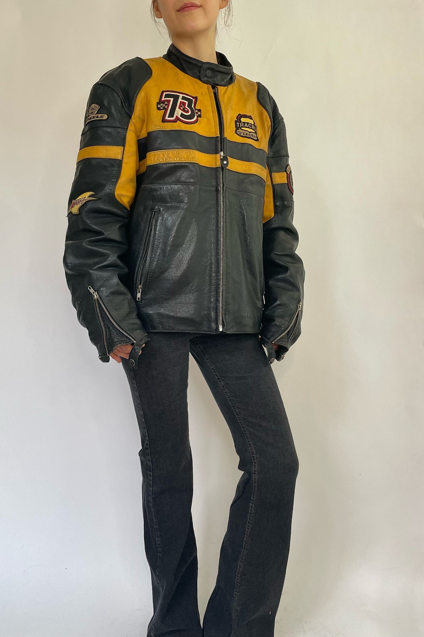 Rare vintage racer leather jacket
