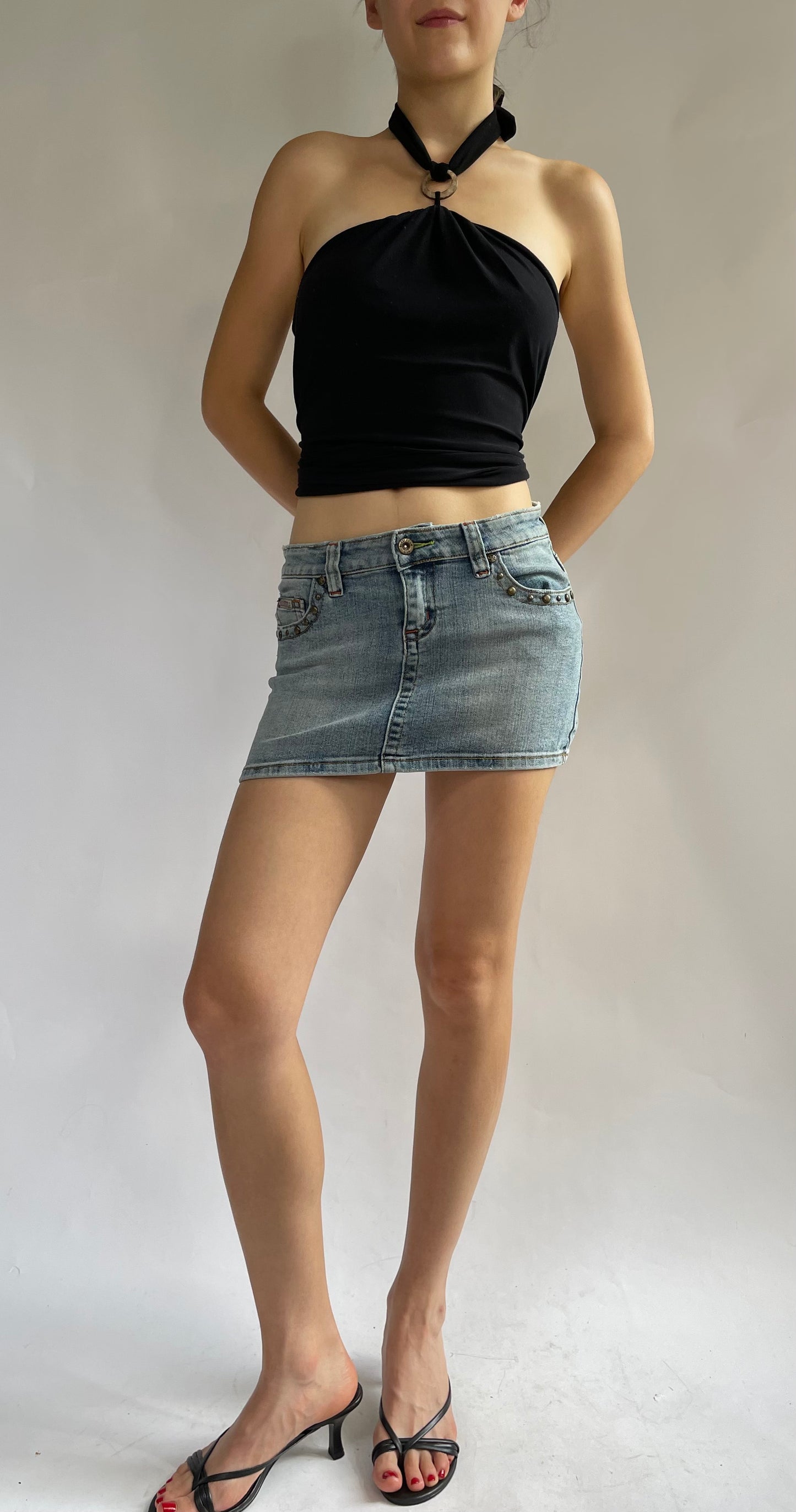 Y2k mini denim skirt by bubblegum