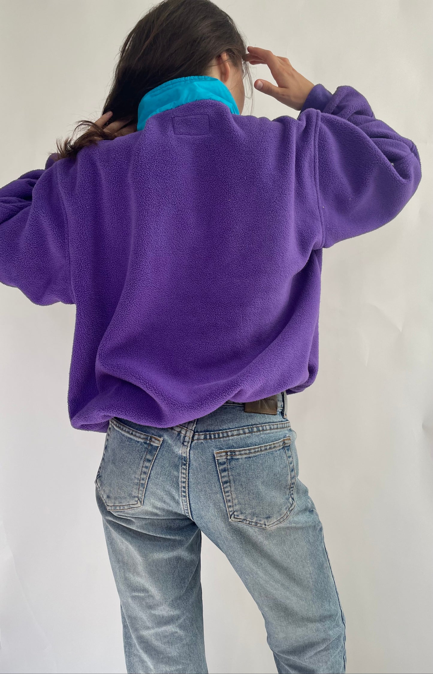 Vintage oversized purple fleece jacket by AESSE