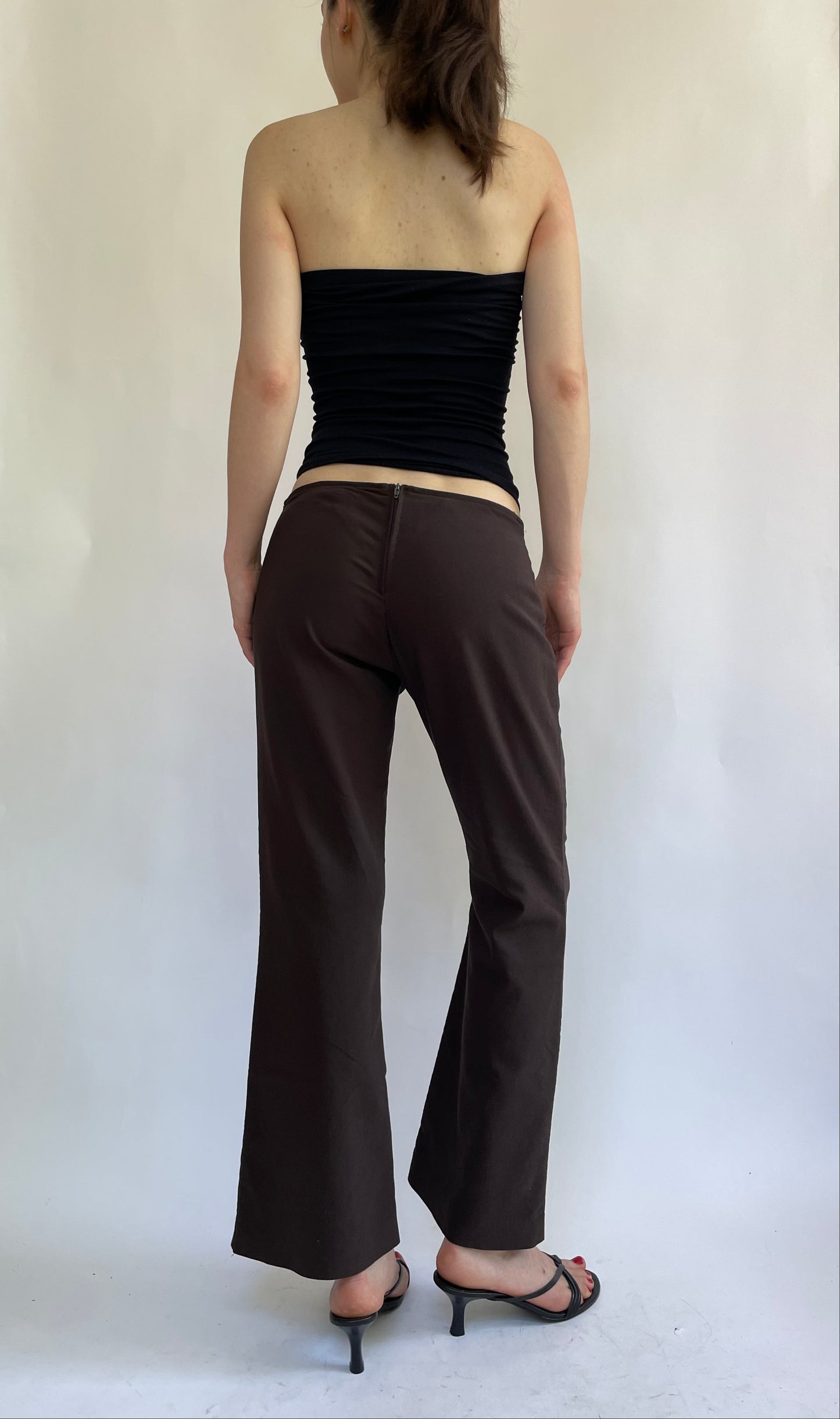 Vintage brown lowrise flared pants by the brand 725