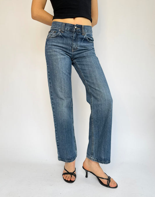 Y2K mid rise straight leg jeans