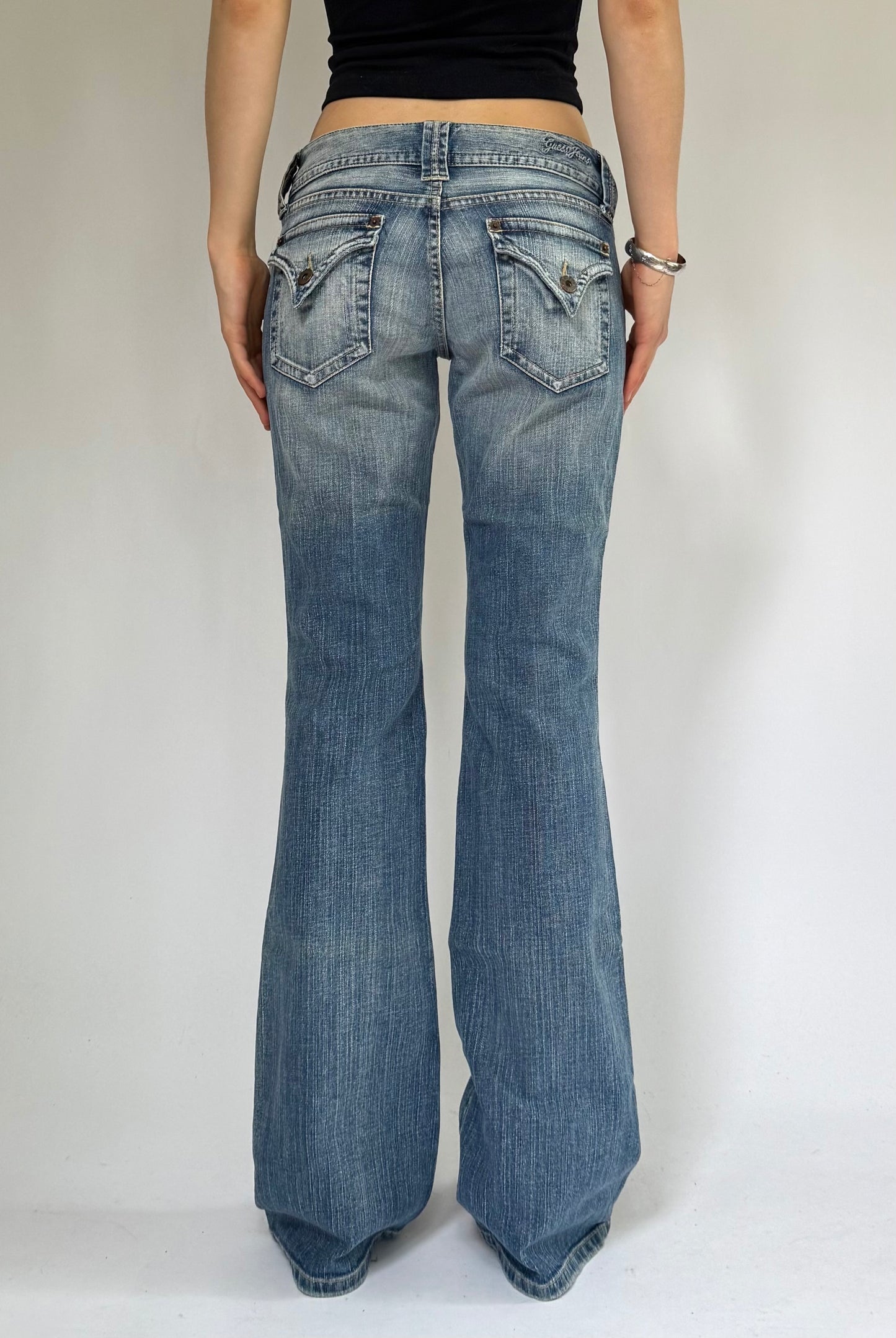 Y2K deadstock low rise flared GUESS JEANS with tags