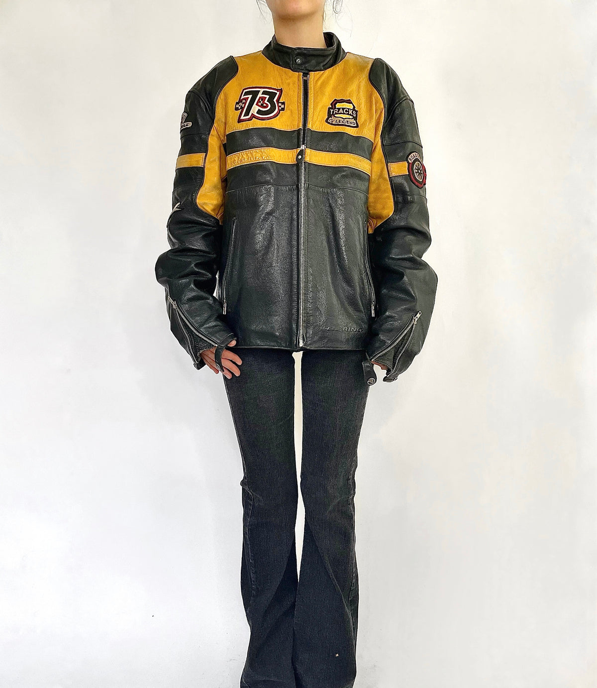 Rare vintage racer leather jacket