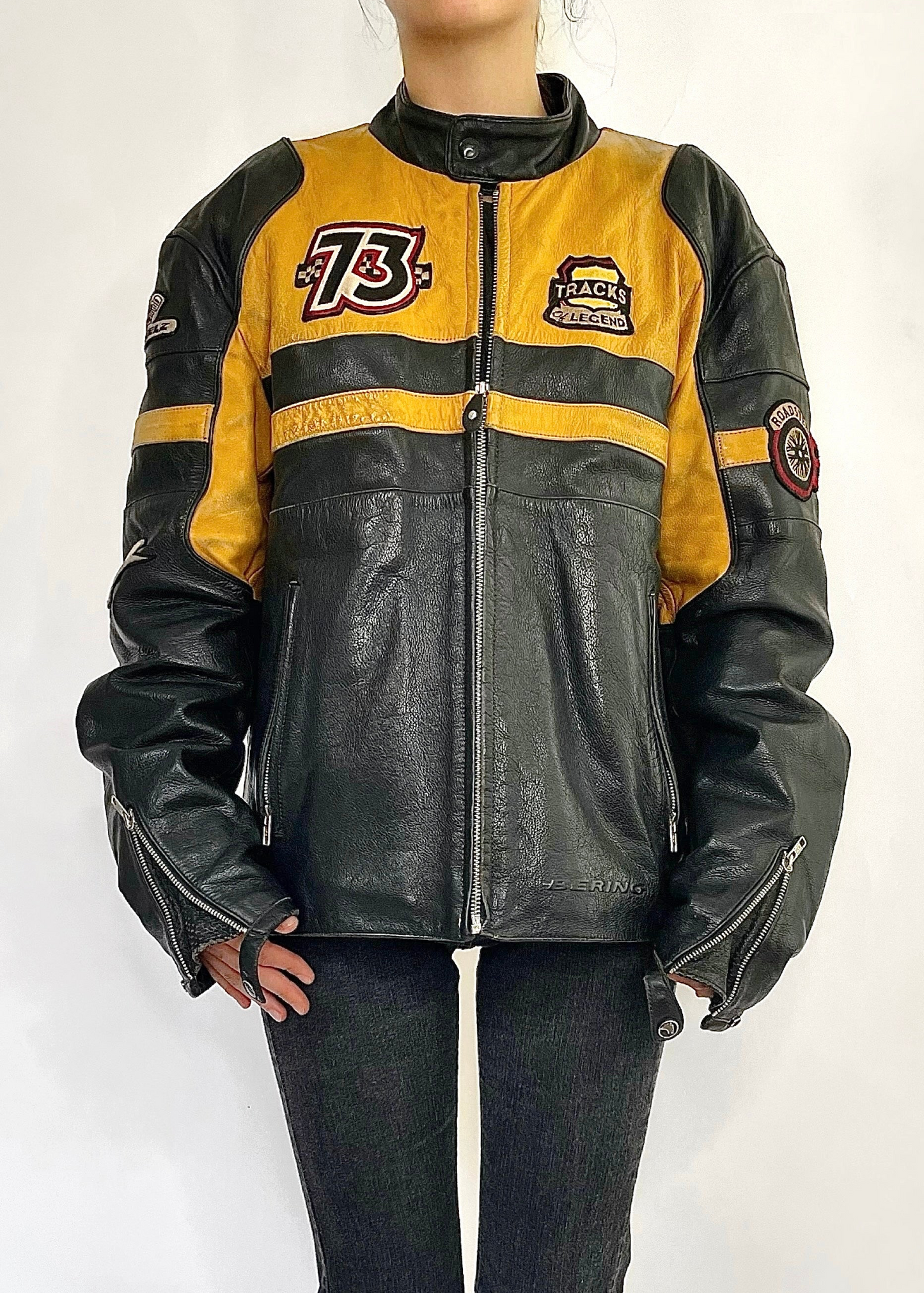 Rare vintage racer leather jacket
