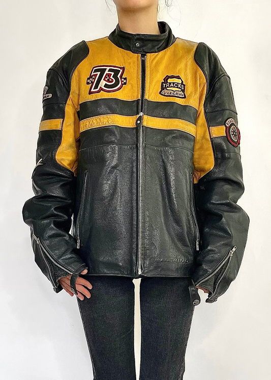Rare vintage racer leather jacket