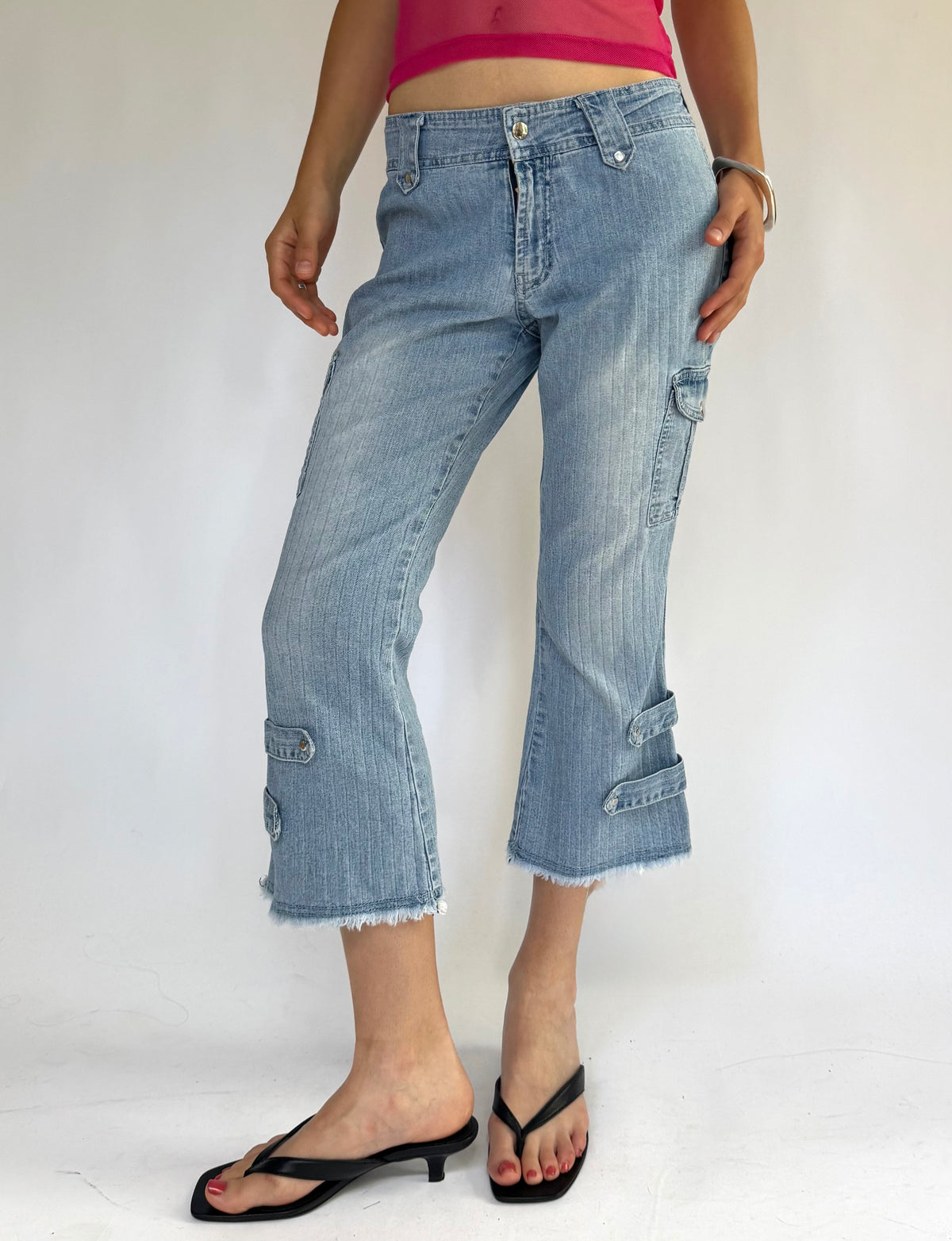 Y2K mid to low rise denim capris