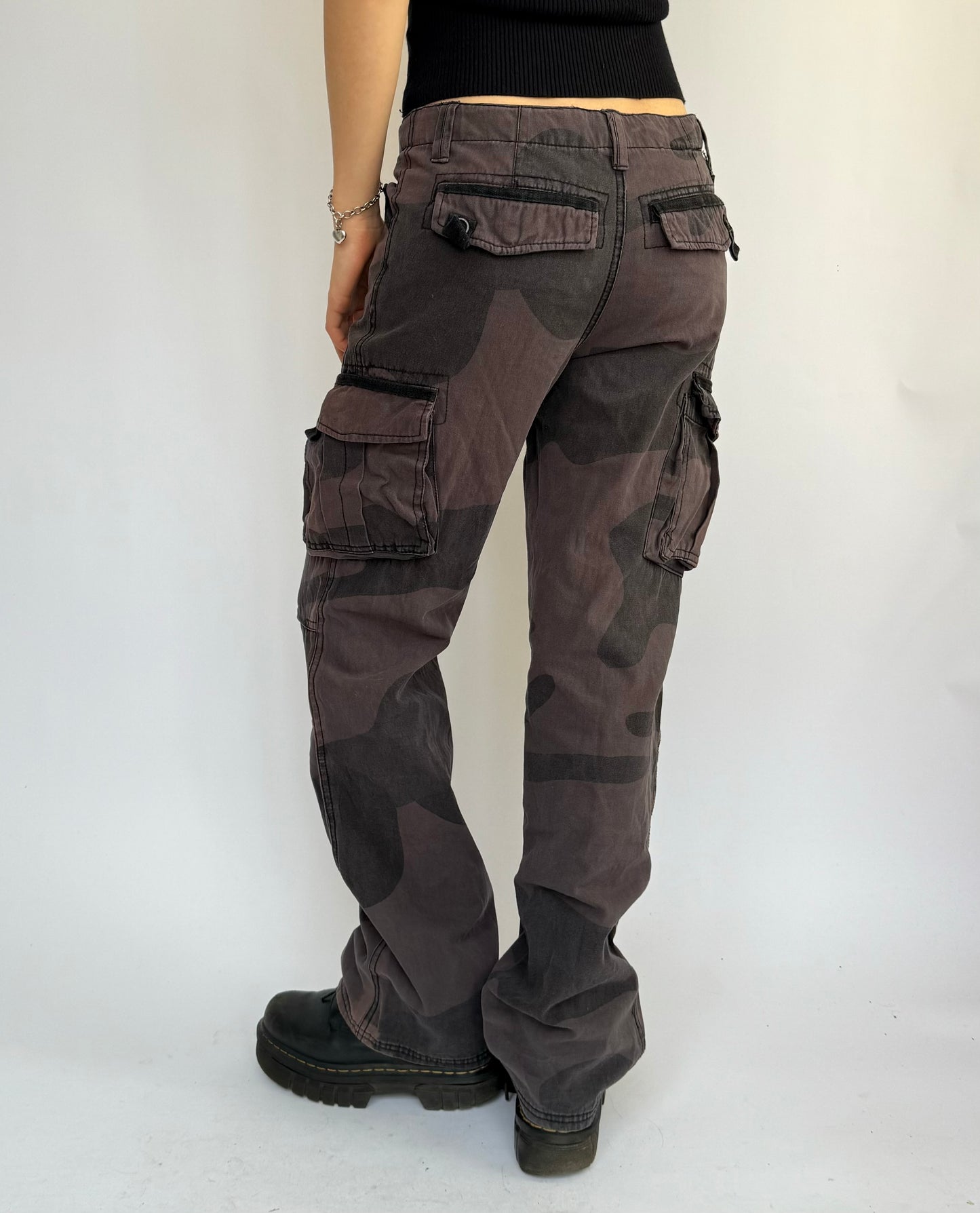 Y2K baggy straight leg cargo pants by NEVADA