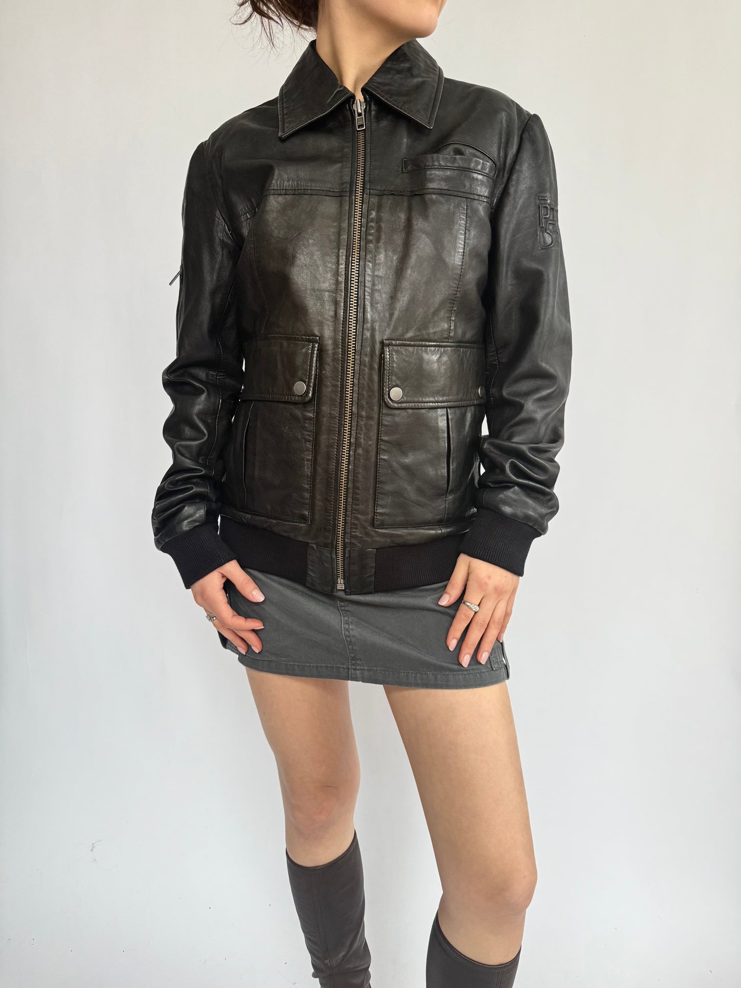 Vintage black leather jacket