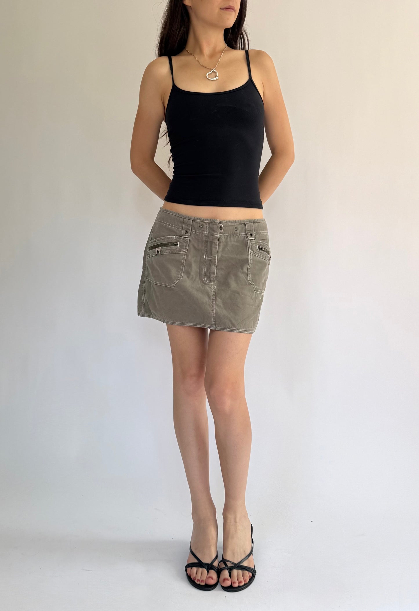 Y2K/2000s low rise cargos mini skirt