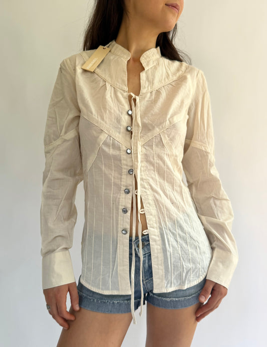 Y2K DEADSTOCK DIESEL cream button-up top