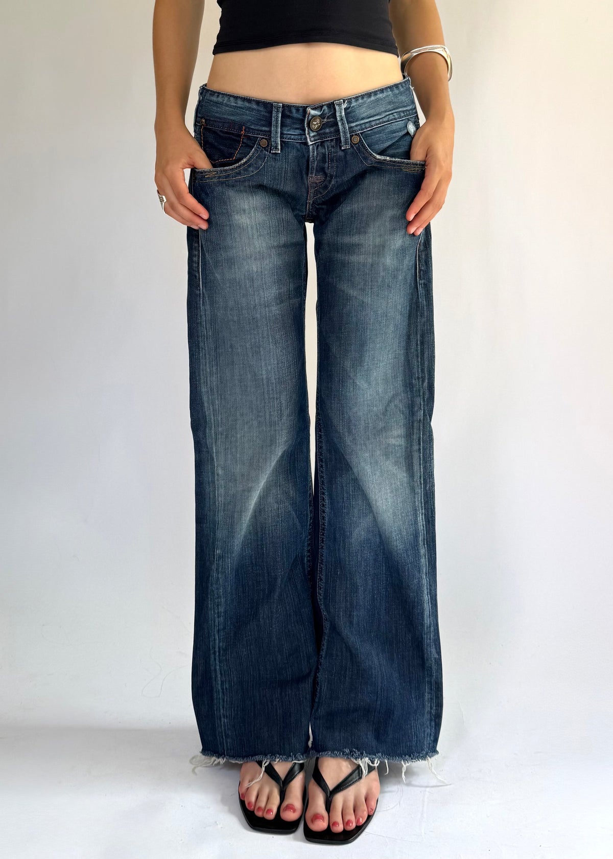Y2K extra low rise wide leg jeans By REPLAY JEANS