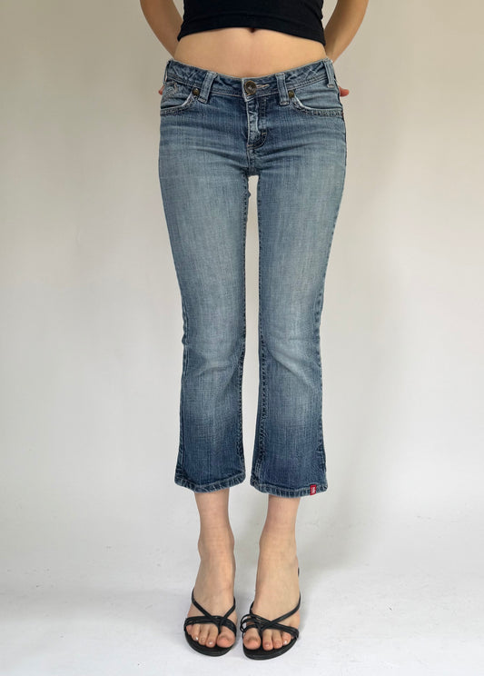 Y2k low rise denim capris