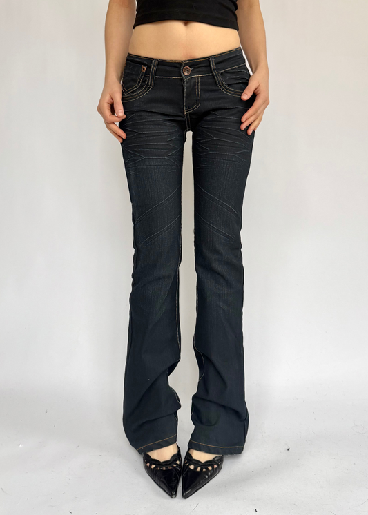 Y2K extra low rise flared jeans