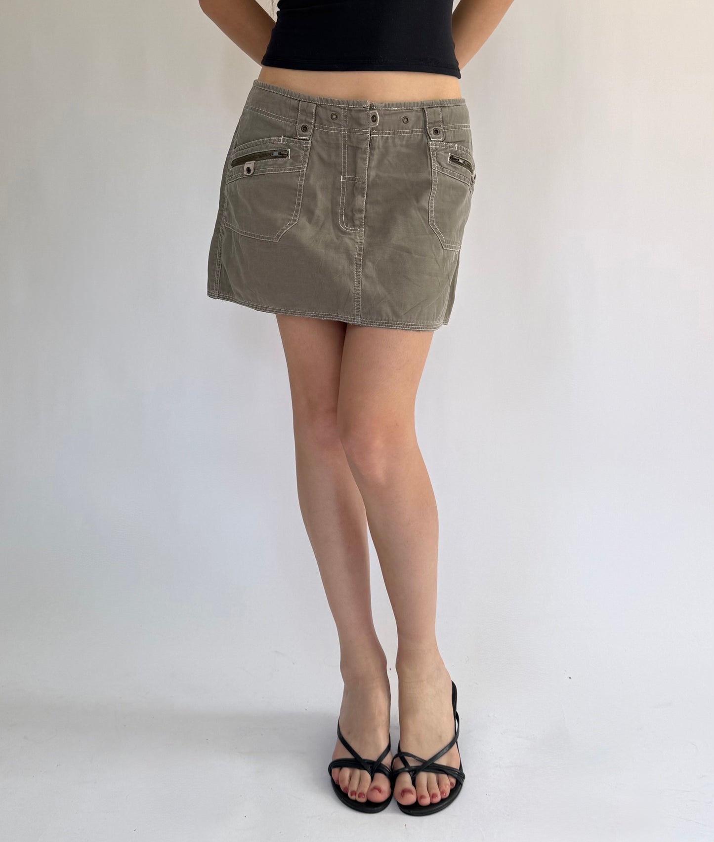 Y2K/2000s low rise cargos mini skirt