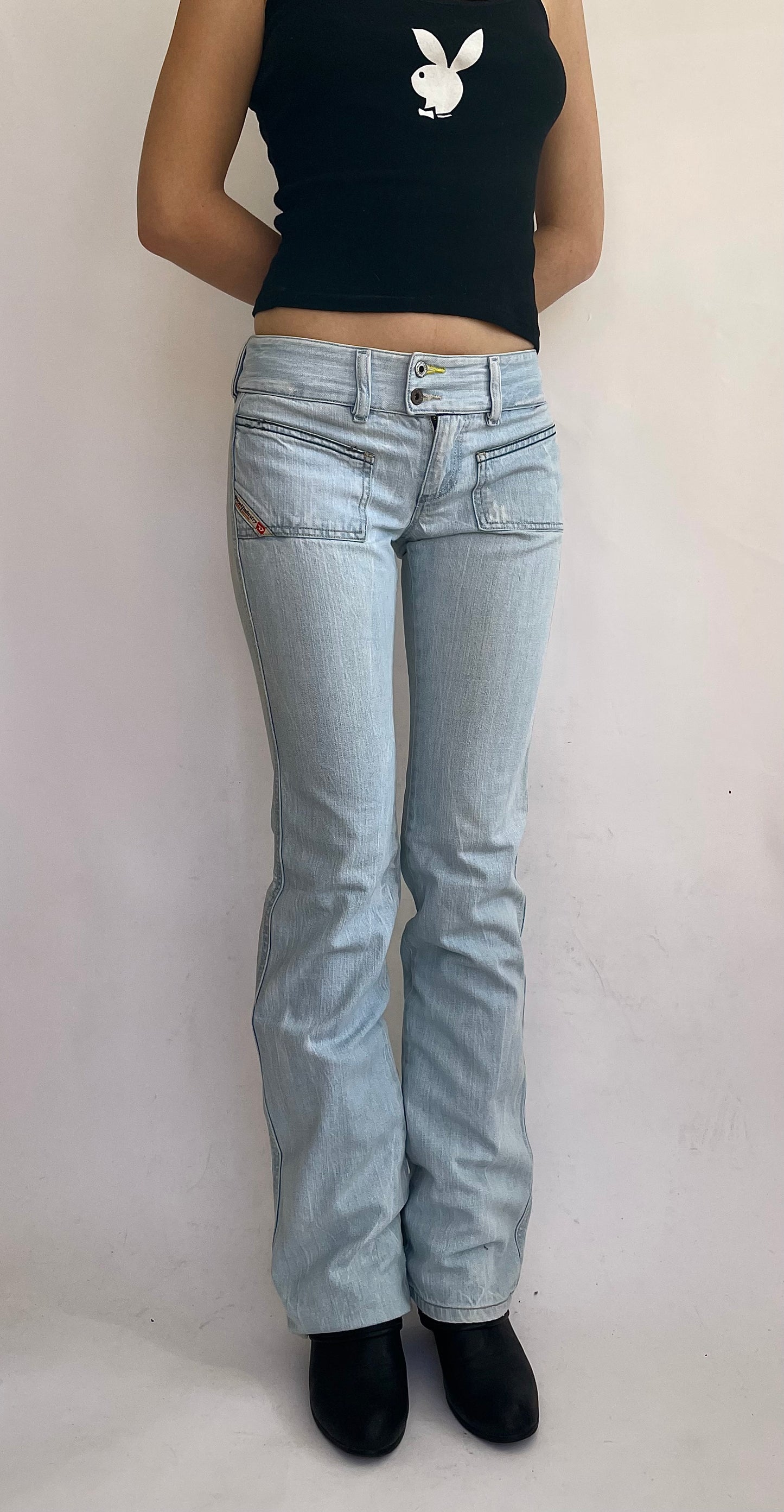 Y2K low rise jeans by DIESEL in light blue