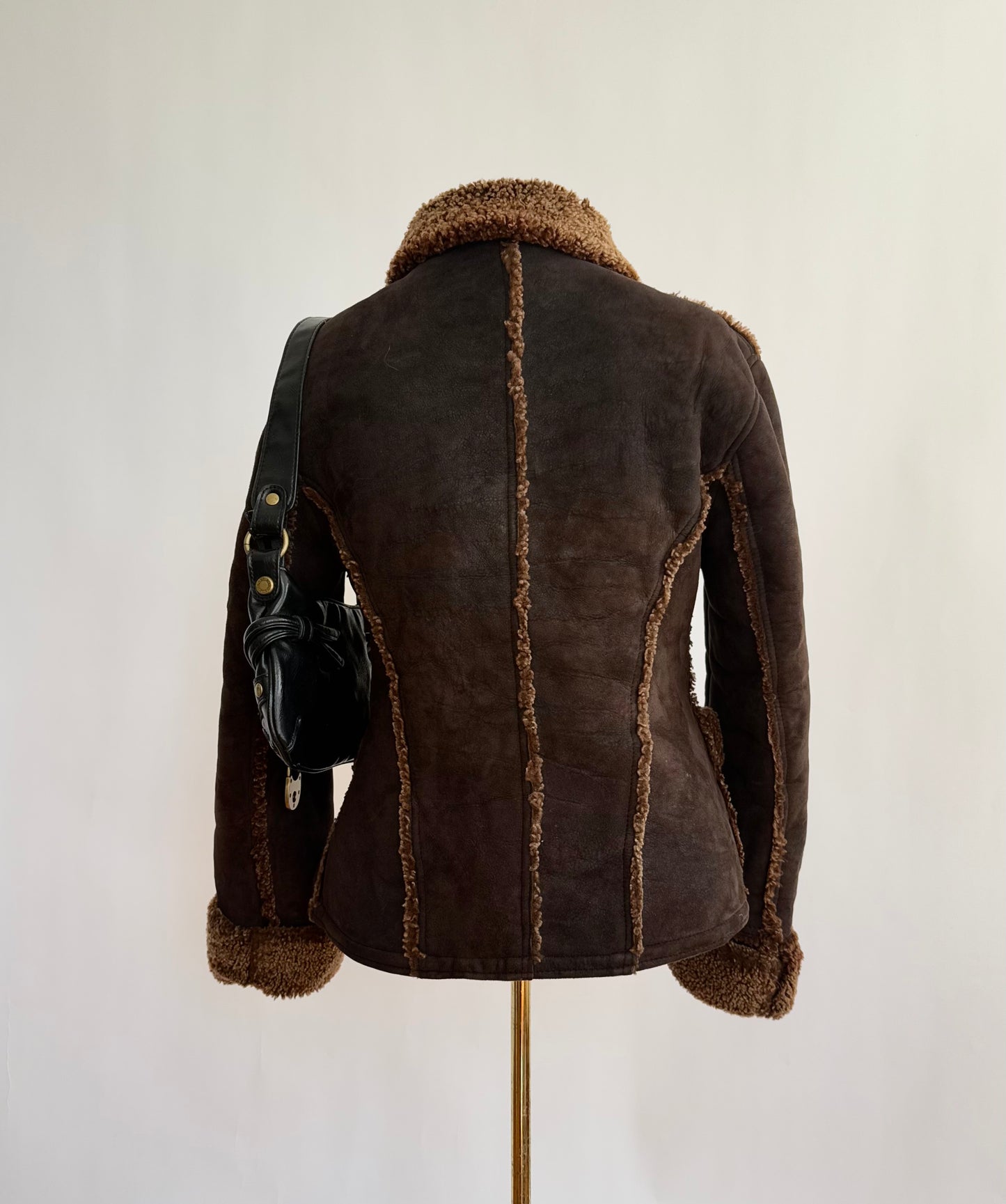 Vintage 2000s Brown genuine leather suede jacket