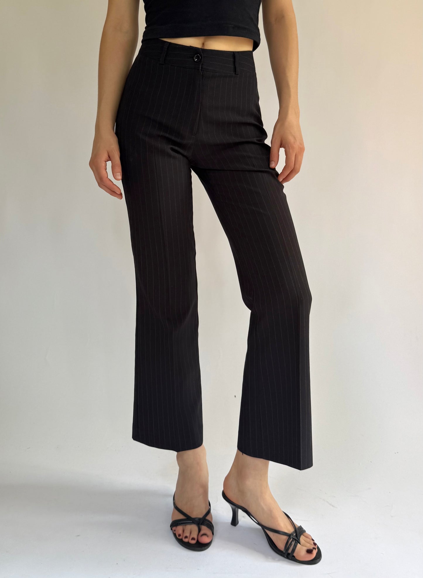 Y2k pinstriped trousers office siren core