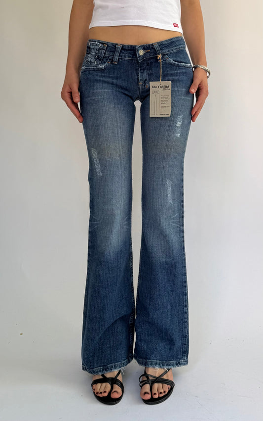 Y2K DEADSTOCK with tags low rise flared jeans by CAL Y ARENA