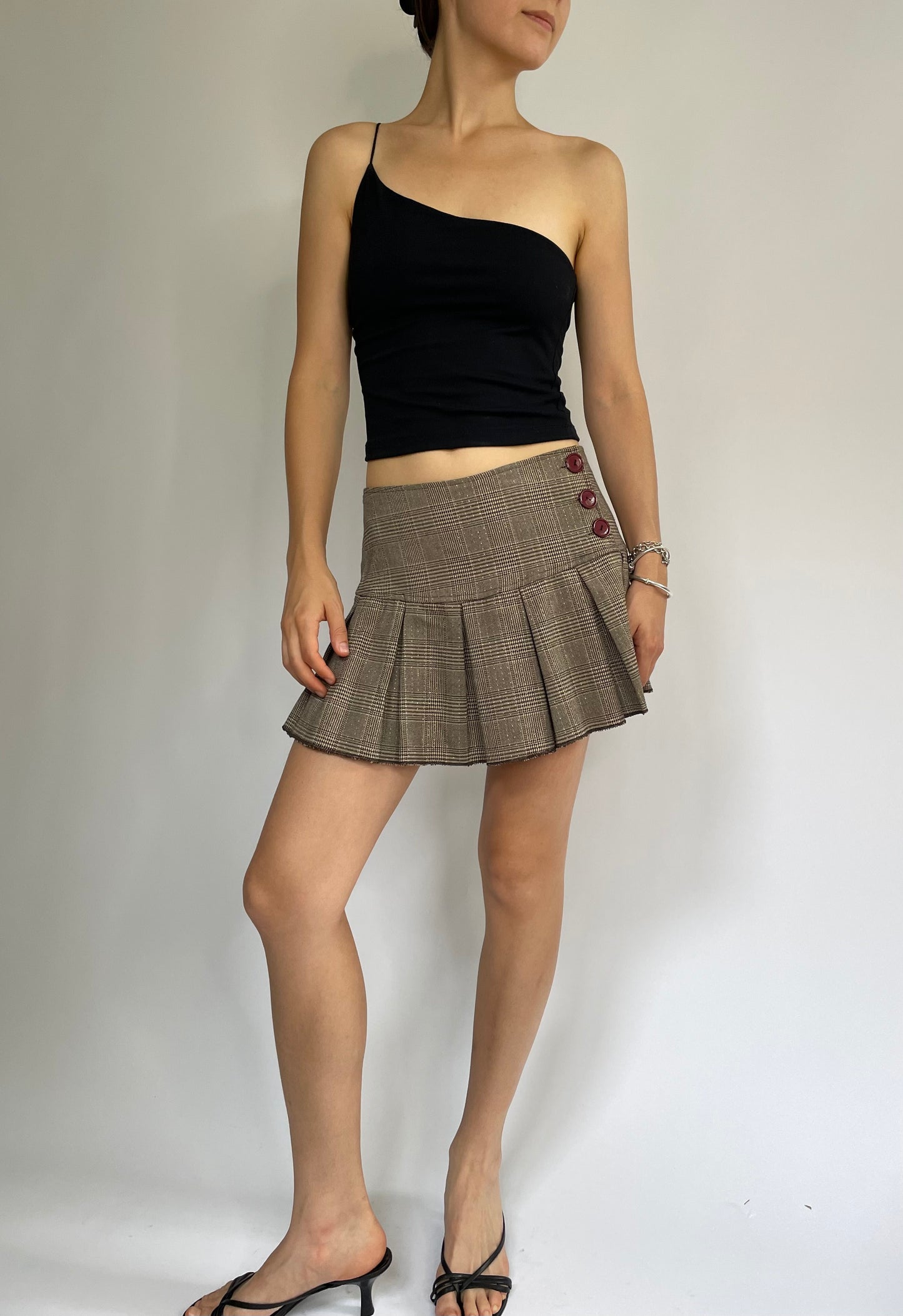 Y2k pleated mini skirt