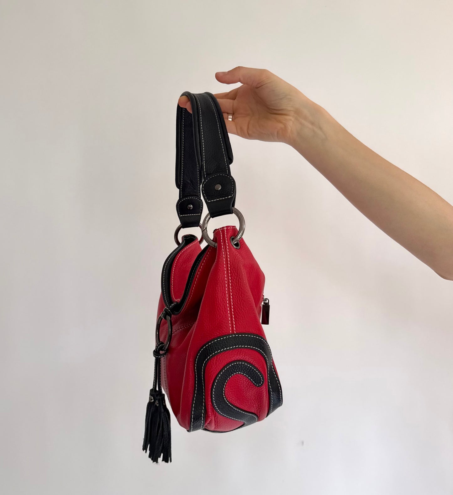 Y2K/2000s red and black leather purse red