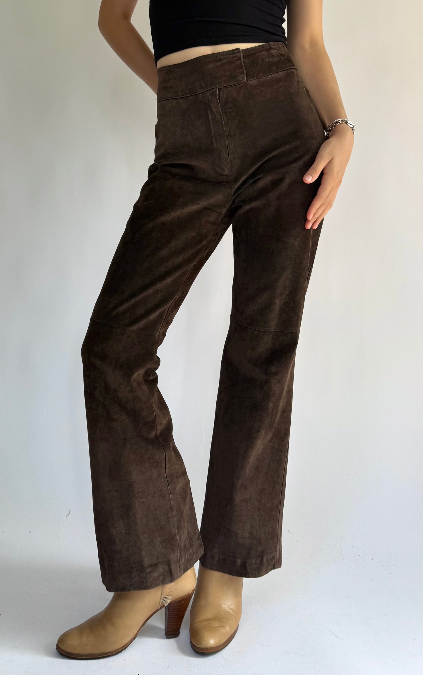 Vintage high waisted suede pants