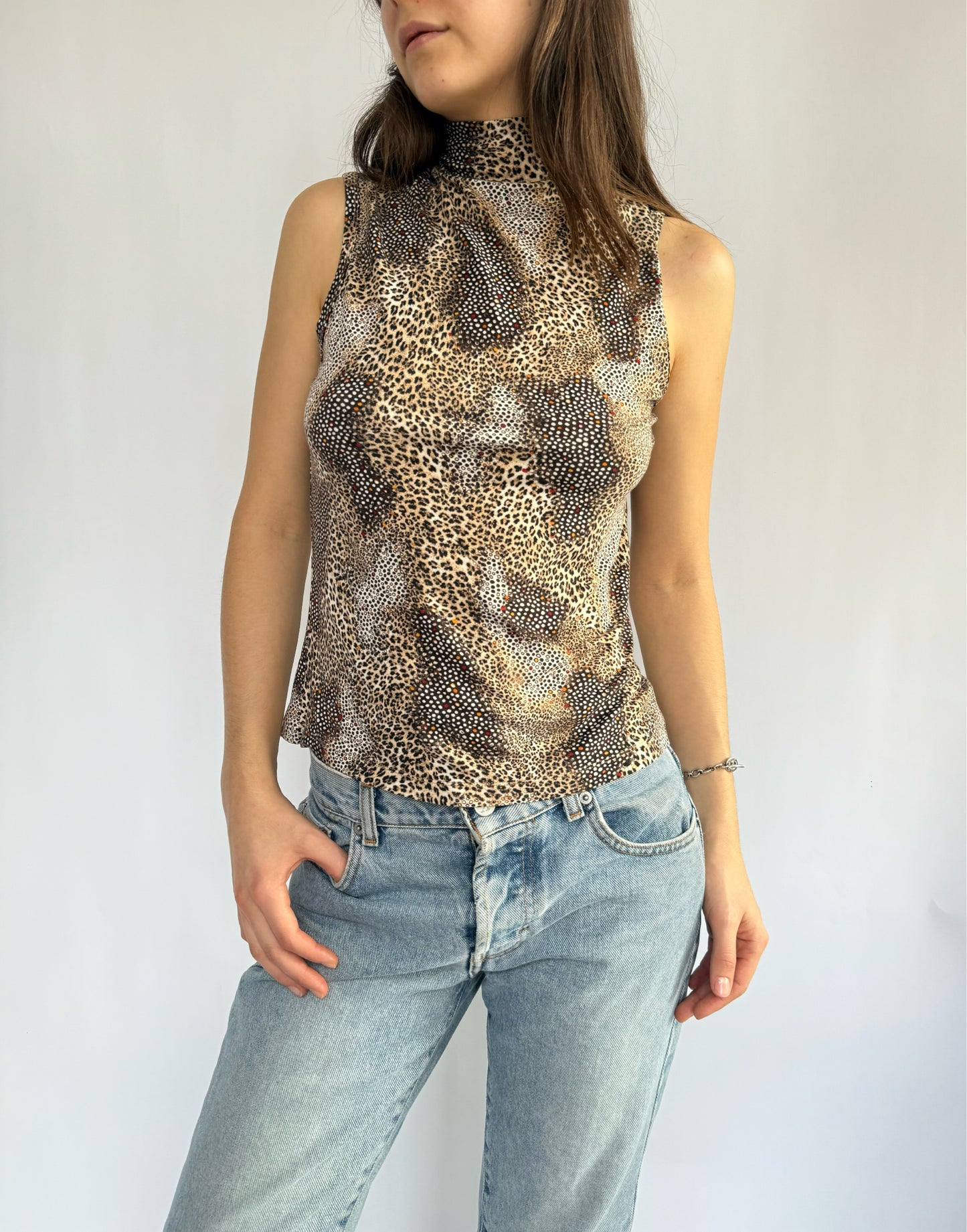 Y2k super soft cheetah print top