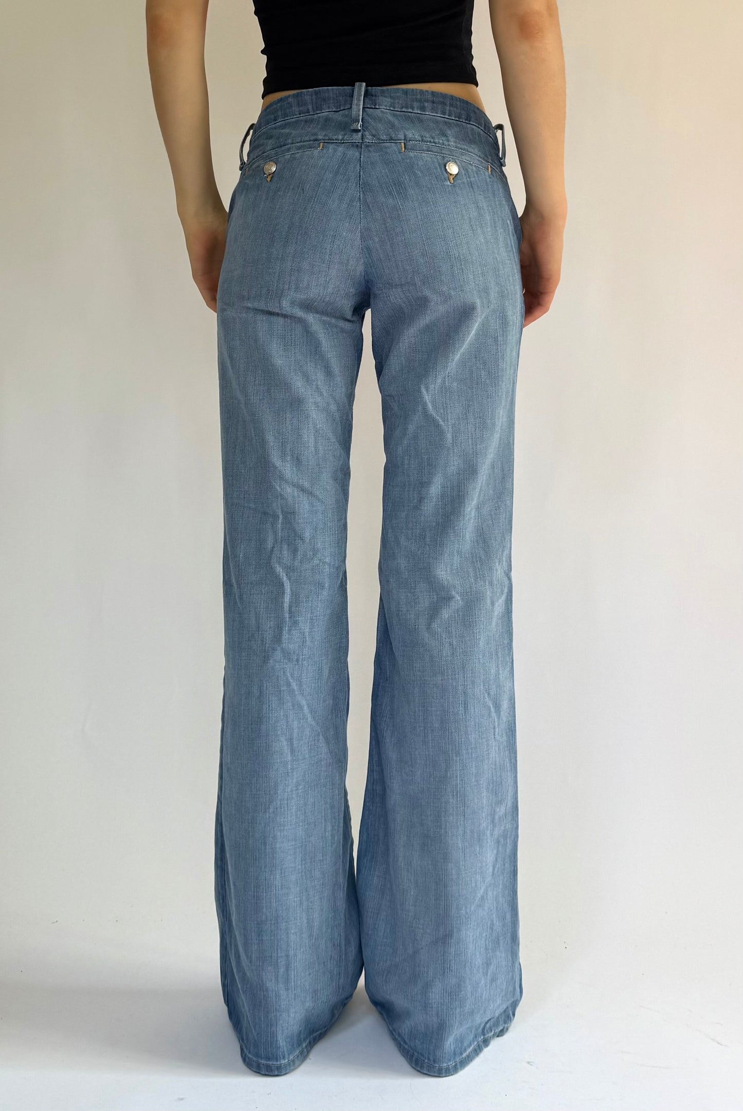 Y2K low rise wide leg flare jeans