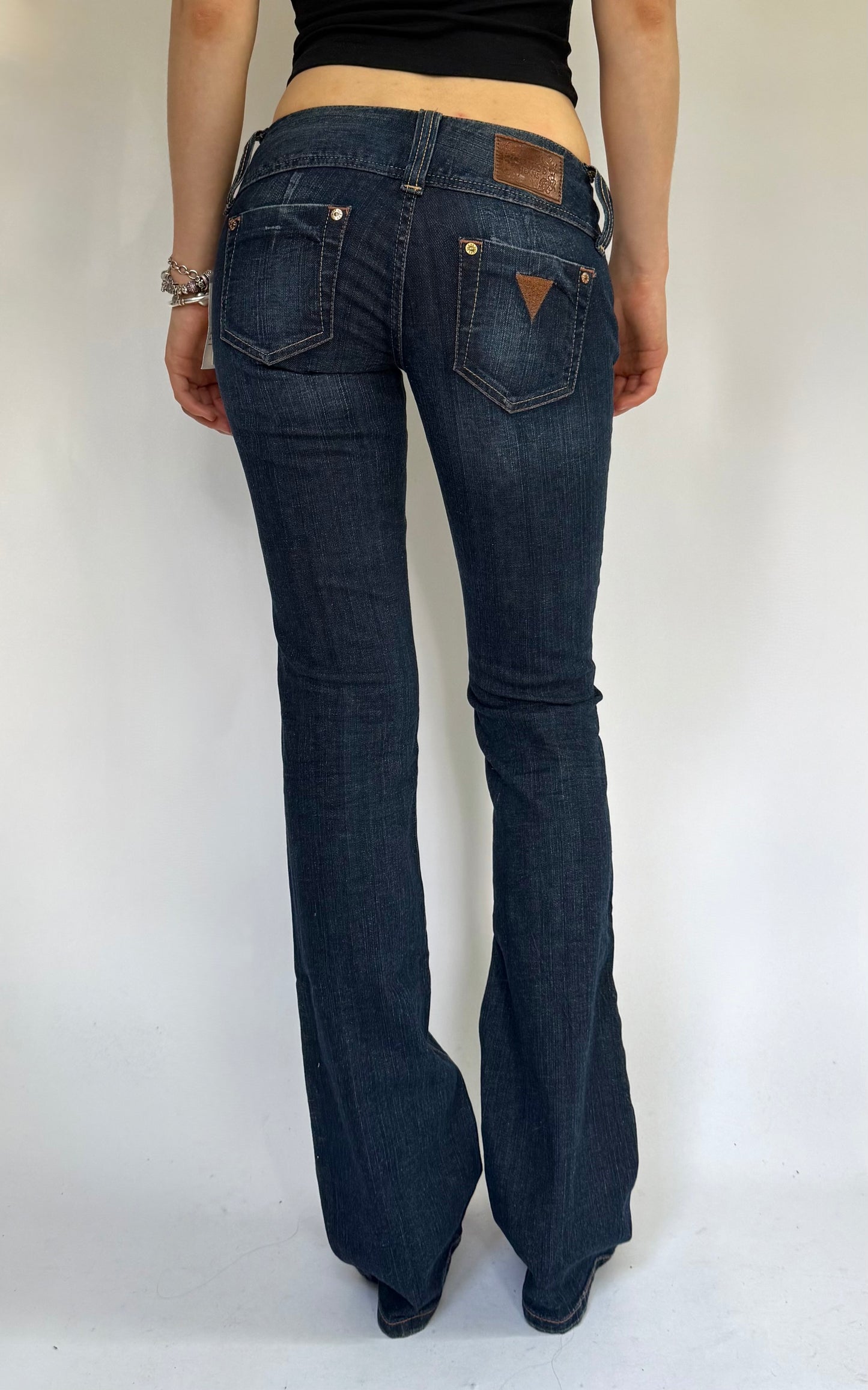 Y2K deadstock GUESS extra low rise band flared jeans