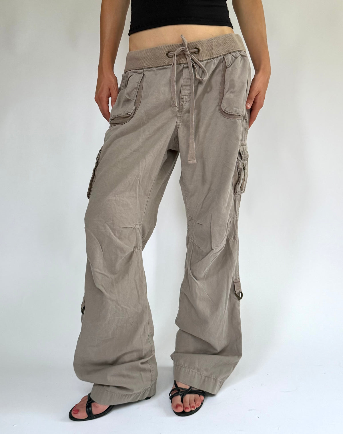 Y2K low rise flared cargos grunge core