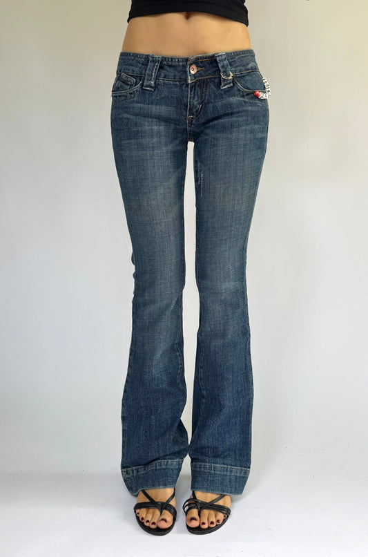 Y2K DEADSTOCK from the 2000s low rise flare jeans by DOLLHOUSE