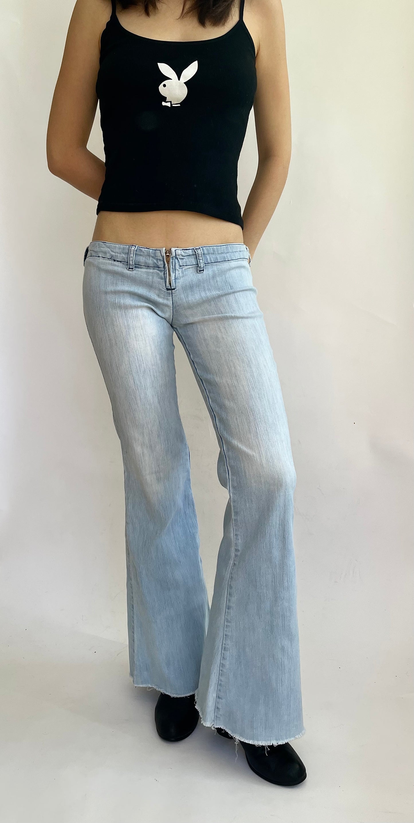 Y2K low rise flaired jeans by OPCAO