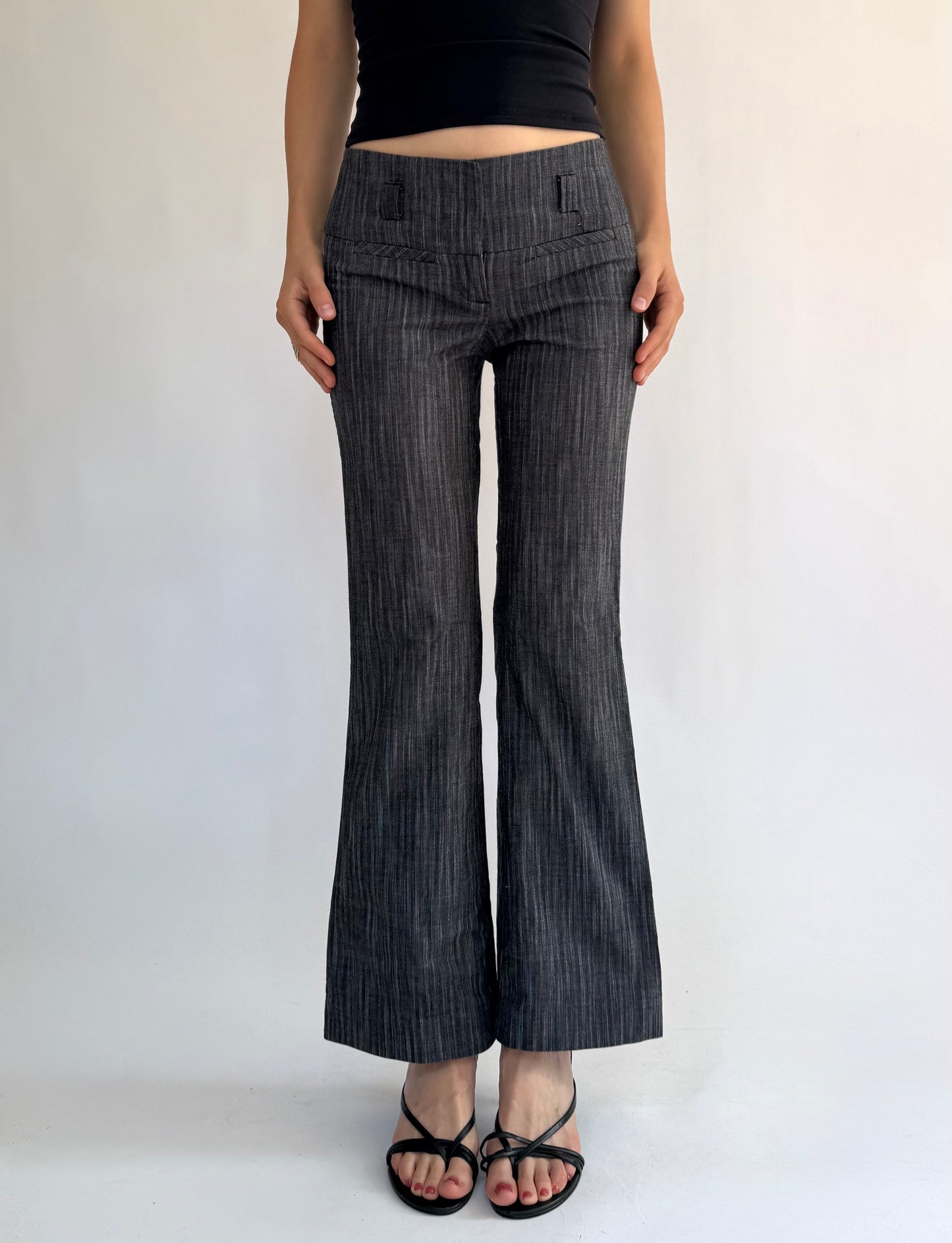 Y2K low rise flared office siren pants