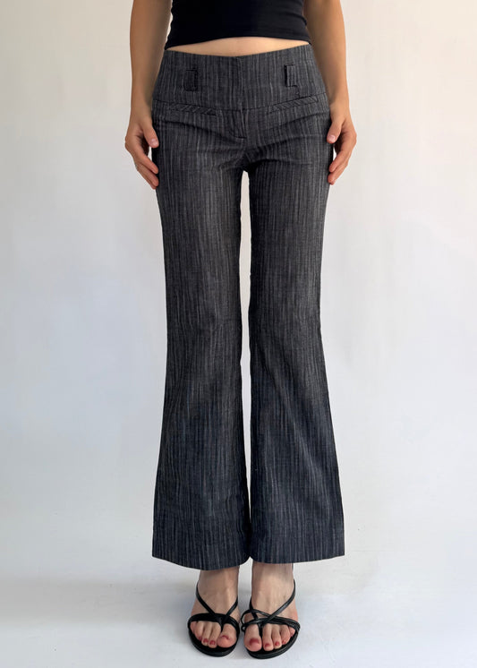 Y2K low rise flared office siren pants